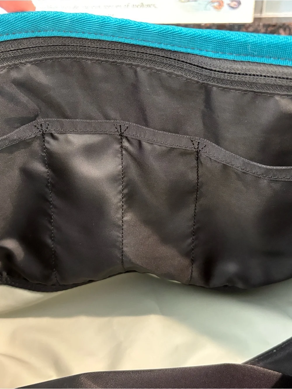 Like NEW- Timbuk2 Teal and White Geometric Messenger Bag